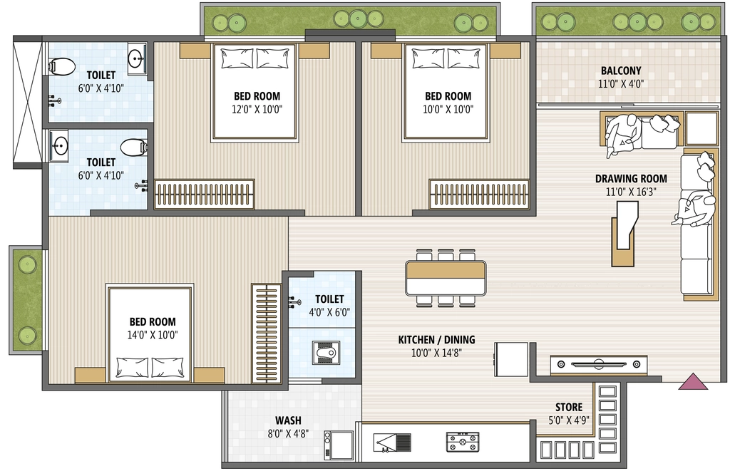 3 BHK Flat in Vardan Sky in Vastral, Ahmedabad - Image 913901