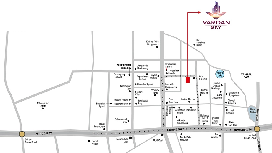 Location of Commercial Vardan Sky in Vastral, Ahmedabad - Image 393838