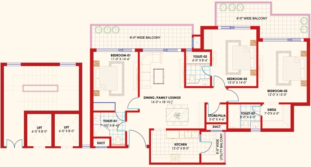 3 BHK Flat in STJ Genesis Heights in Zirakpur, Chandigarh - Image 913761