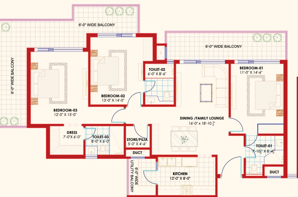 3 BHK Flat in STJ Genesis Heights in Zirakpur, Chandigarh - Image 913762