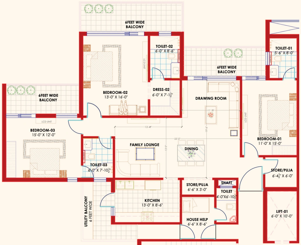 3 BHK Flat in STJ Genesis Heights in Zirakpur, Chandigarh - Image 913763