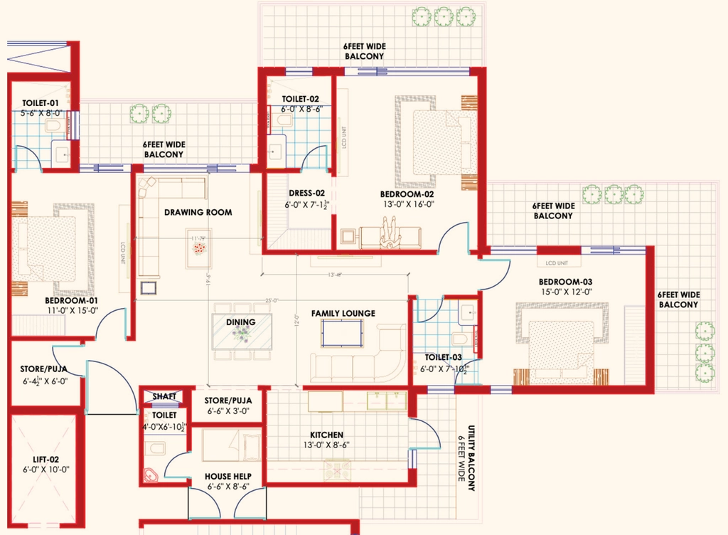 3 BHK Flat in STJ Genesis Heights in Zirakpur, Chandigarh - Image 913764