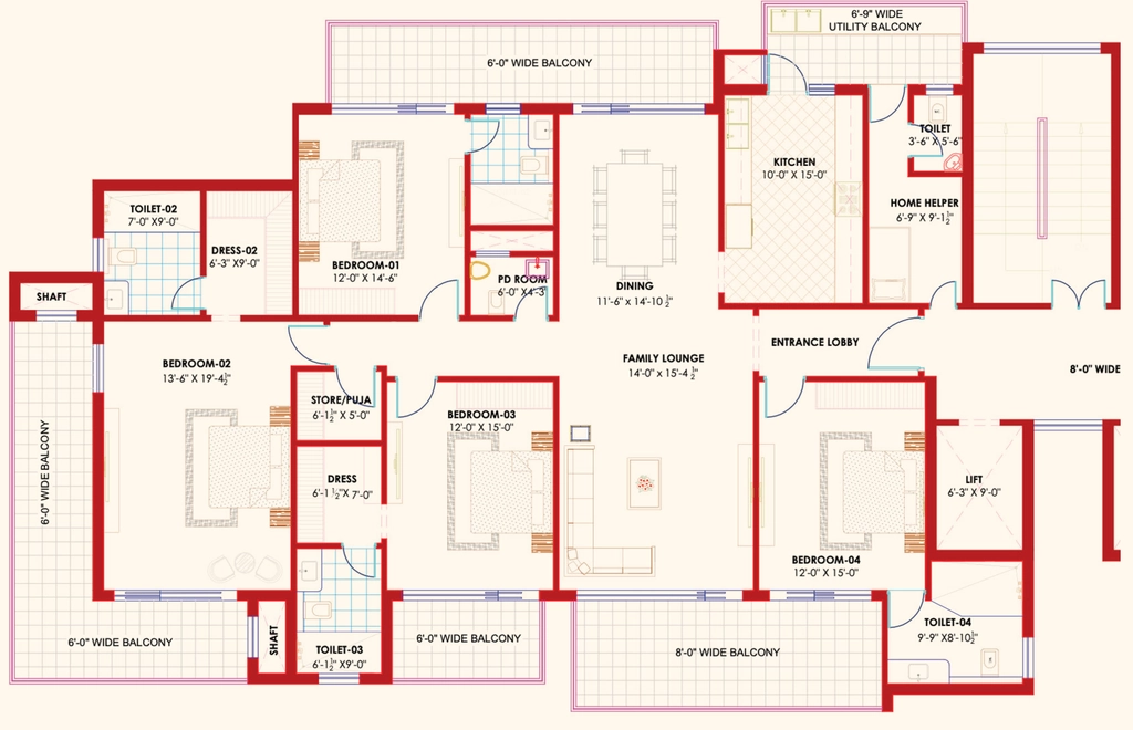 4 BHK Flat in STJ Genesis Heights in Zirakpur, Chandigarh - Image 913765