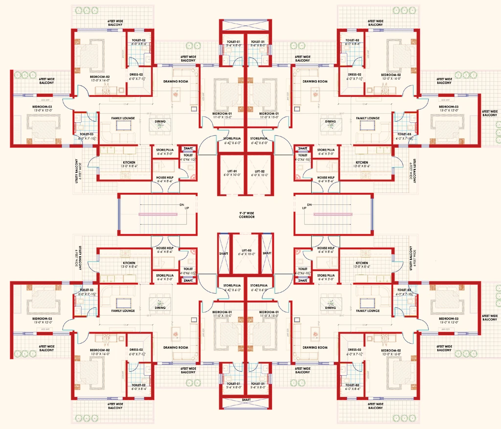 Floor Plan of STJ Genesis Heights in Zirakpur, Chandigarh - Image 393474