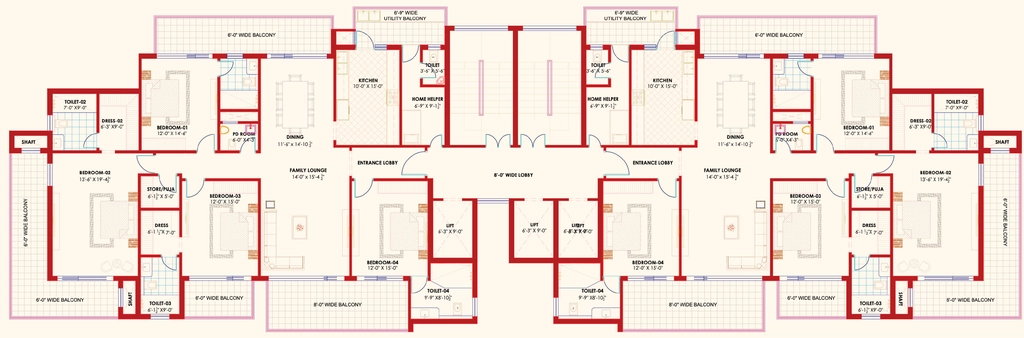 Floor Plan of STJ Genesis Heights in Zirakpur, Chandigarh - Image 393473