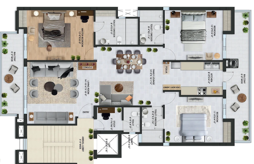 3 BHK Flat in Gulnaar Serene in Zirakpur, Chandigarh - Image 913774