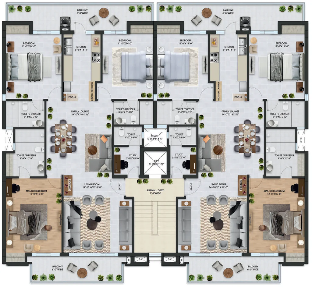 Floor Plan of Gulnaar Serene in Zirakpur, Chandigarh - Image 393499