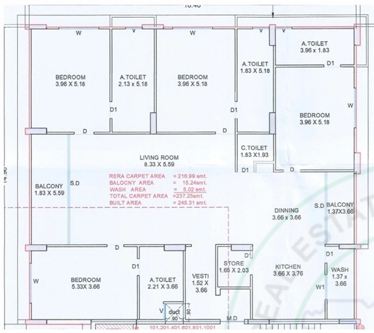 4 BHK Flat in Veer Vimalam Palace in Vesu, Surat - Image 913796