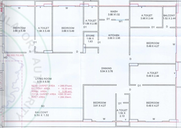 5 BHK Flat in Veer Vimalam Palace in Vesu, Surat - Image 913799