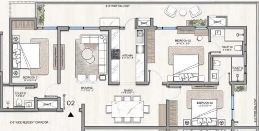 3 BHK Flat in KS ONE-O-8 in Zirakpur, Chandigarh - Image 913808