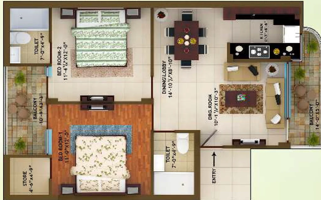 2 BHK Flat in G And G Myst Homes in Zirakpur, Chandigarh - Image 913816
