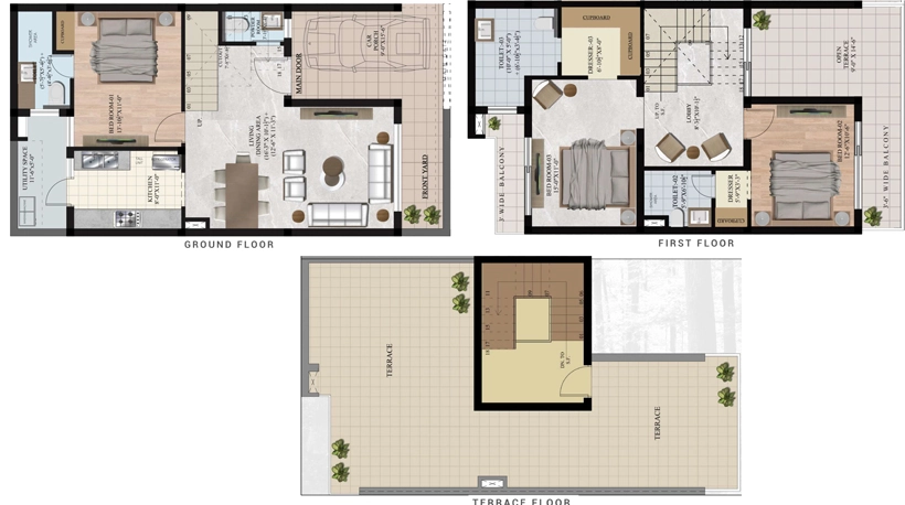 3 BHK Flat in Prakrit Townhouses in Zirakpur, Chandigarh - Image 913820