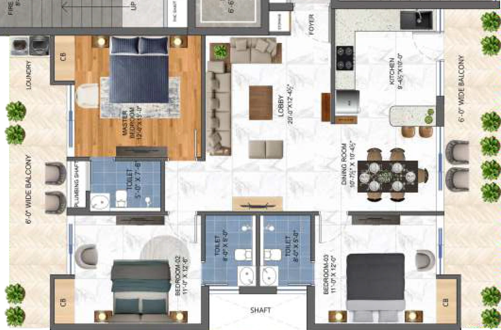 3 BHK Flat in Rosero Elena in Zirakpur, Chandigarh - Image 913823