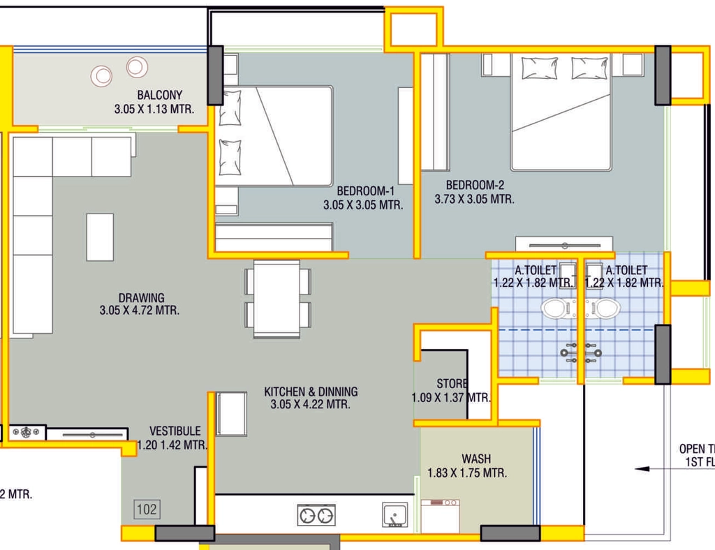 2 BHK Flat in Ramdev Ganesh Green in Vastral, Ahmedabad - Image 913907