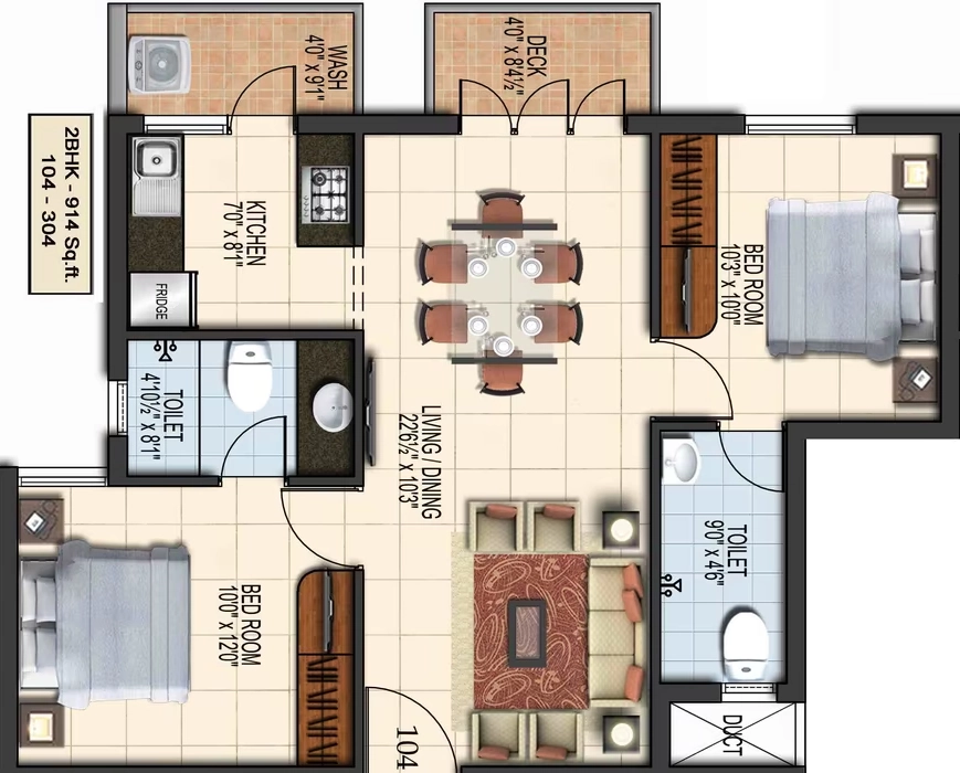 2 BHK Flat in Green Aalam in Perungudi, Chennai - Image 913826