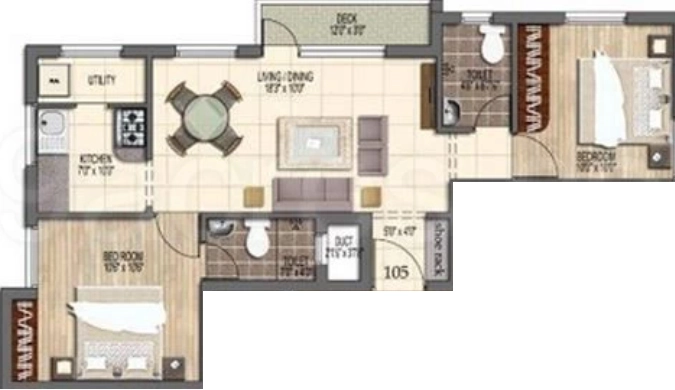 2 BHK Flat in Green Venu Vihar in Perungudi, Chennai - Image 913865