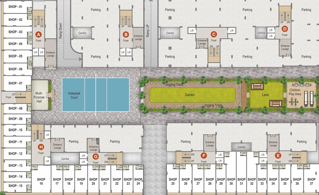Floor Plan of Commercial Bluvian Vraj Vatika in Vastral, Ahmedabad - Image 393798