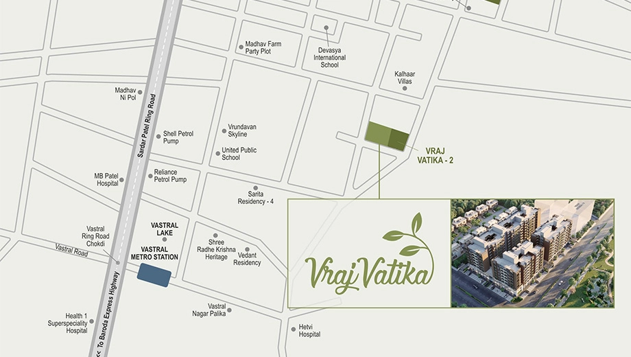 Location of Commercial Bluvian Vraj Vatika in Vastral, Ahmedabad - Image 393797