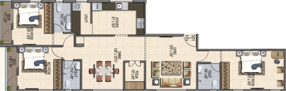 3 BHK Flat in Green Leaves The Maple in Nungambakkam, Chennai - Image 913870