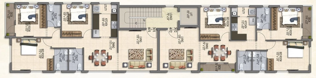 Floor Plan of Green Leaves The Maple in Nungambakkam, Chennai - Image 393773