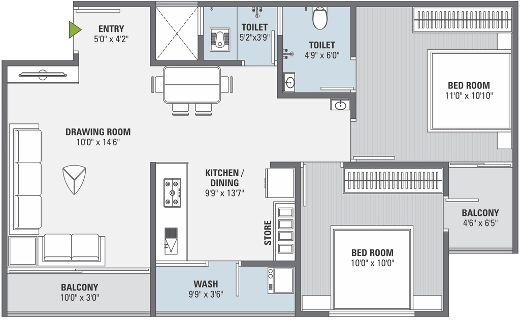 2 BHK Flat in Shreedhar Greens in Vastral, Ahmedabad - Image 913908