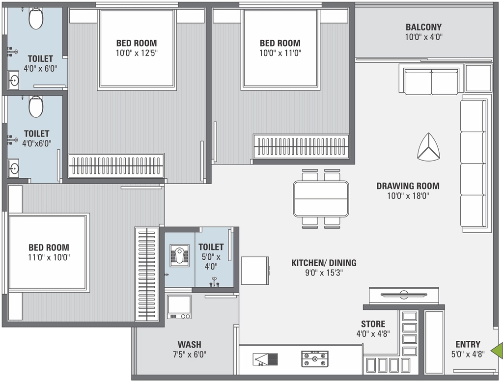 3 BHK Flat in Shreedhar Greens in Vastral, Ahmedabad - Image 913909