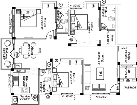 3 BHK Flat in Marutham Karthik in Thiruvanmiyur, Chennai - Image 913863