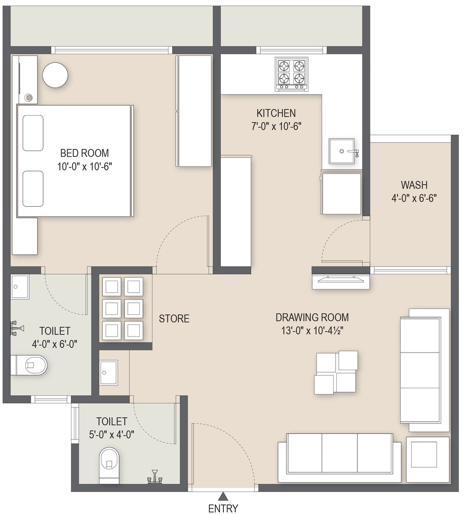 1 BHK Flat in Sunrise Homes 1 in Lambha, Ahmedabad - Image 913943