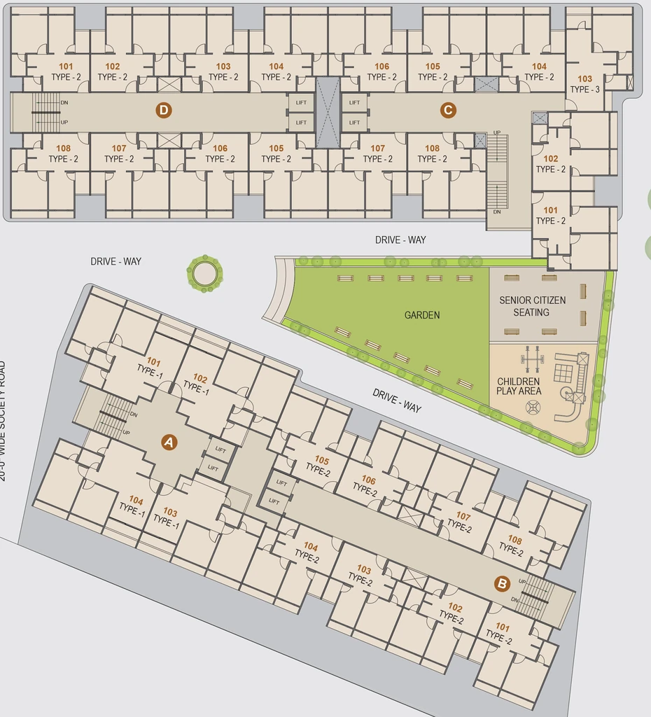 Floor Plan of Sunrise Homes 1 in Lambha, Ahmedabad - Image 393905