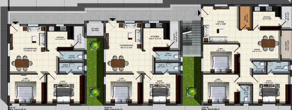 Floor Plan of GK Silver Leaf in Yapral, Hyderabad - Image 393758