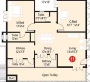 2 BHK Flat in GK Habitat Royale in Yapral, Hyderabad - Image 913851