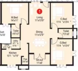 3 BHK Flat in GK Habitat Royale in Yapral, Hyderabad - Image 913852