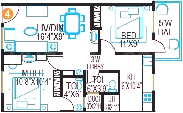 2 BHK Flat in Modi Gulmohar Gardens in Mallapur, Hyderabad - Image 913846
