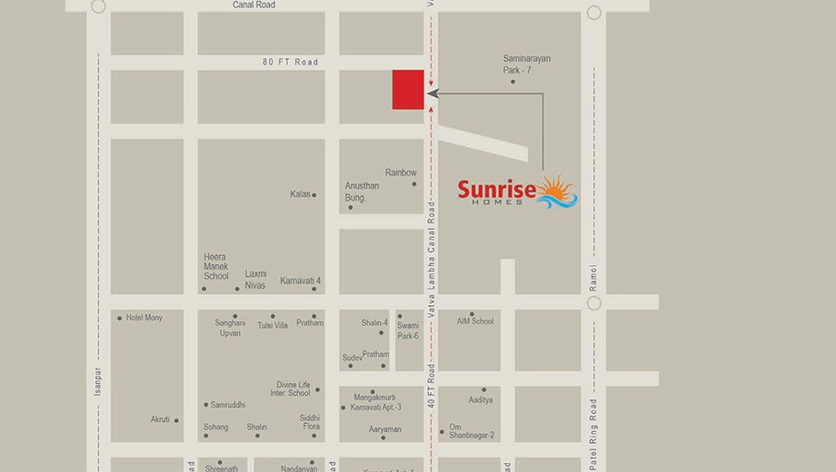 Location of Sunrise Homes in Lambha, Ahmedabad - Image 393871