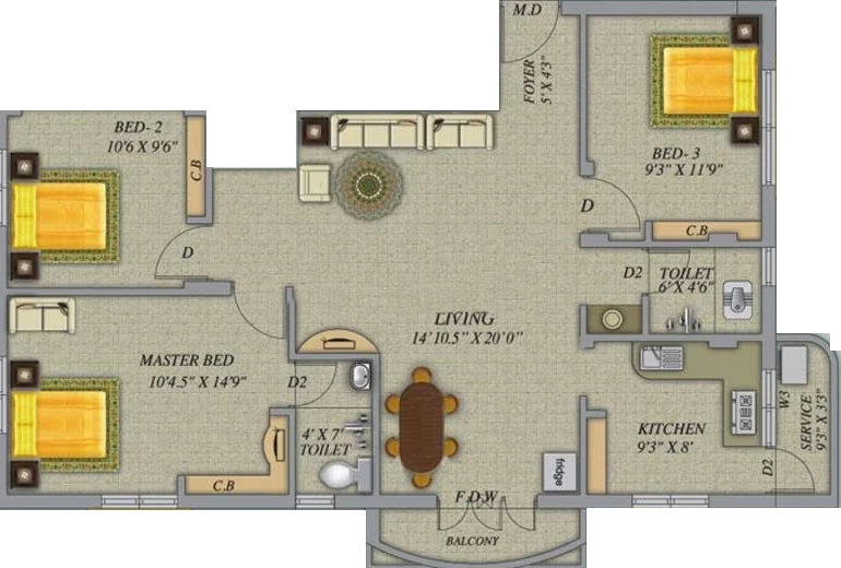 3 BHK Flat in Marutham Spring in Urapakkam, Chennai - Image 913873
