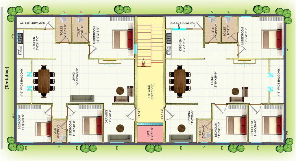 Floor Plan of Dream Nest Apartment in Sainikpuri, Hyderabad - Image 393785
