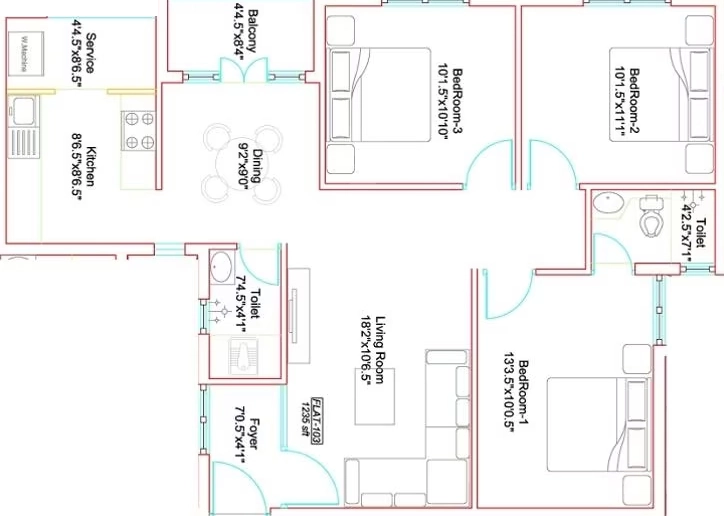 3 BHK Flat in Marutham Westwoods in Tambaram, Chennai - Image 913948