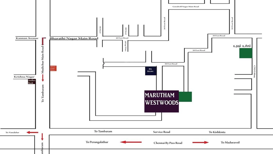 Location of Marutham Westwoods in Tambaram, Chennai - Image 393908