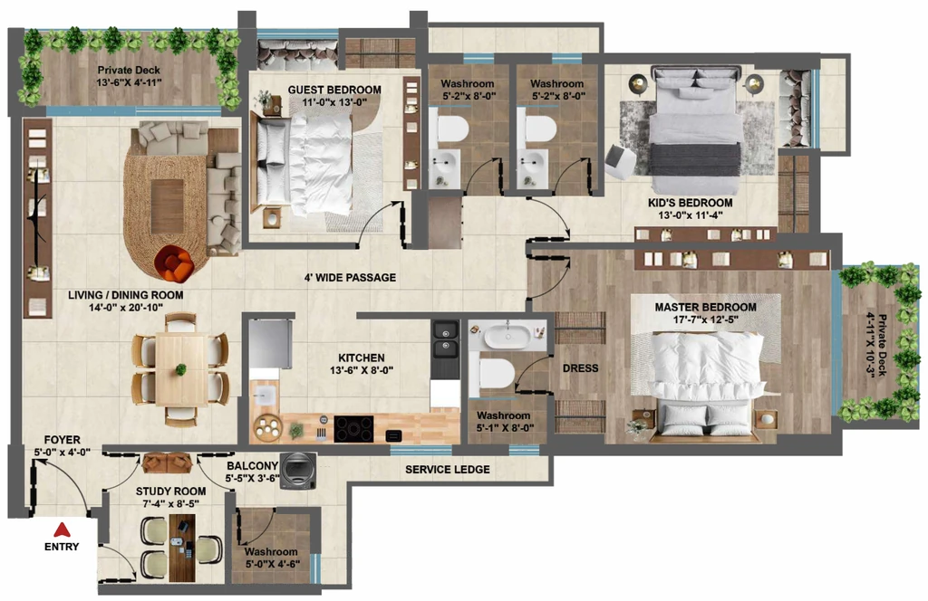 3.5 BHK Flat in Shubhashish Marina in Jagatpura, Jaipur - Image 913967