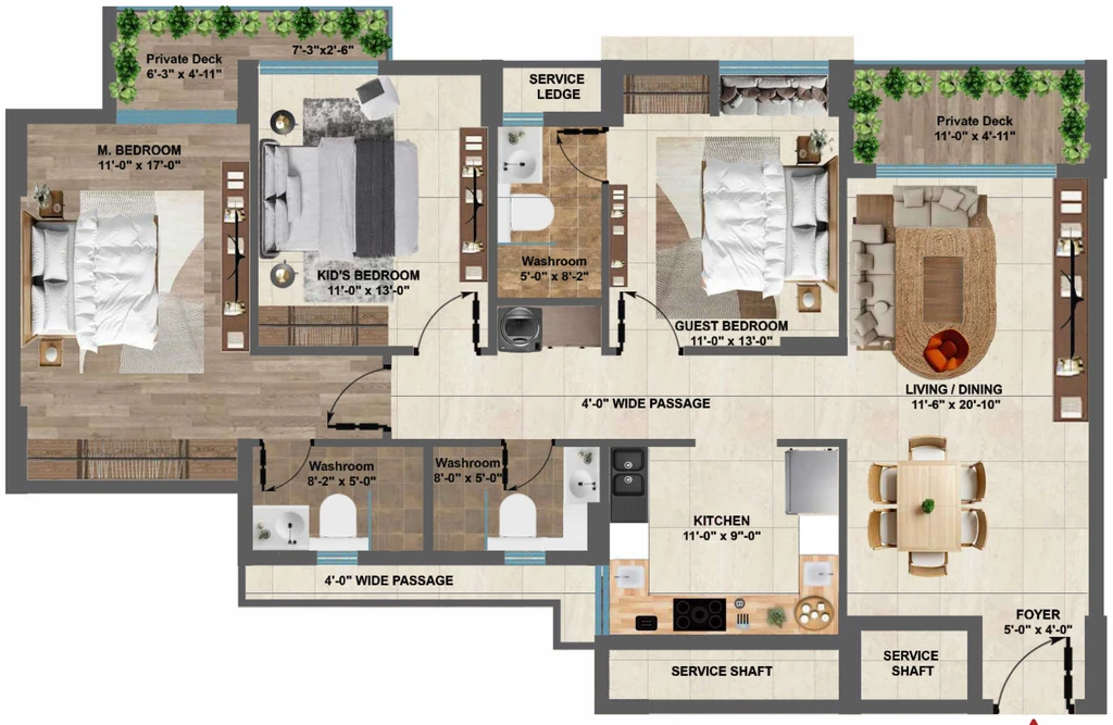 3 BHK Flat in Shubhashish Marina in Jagatpura, Jaipur - Image 913966