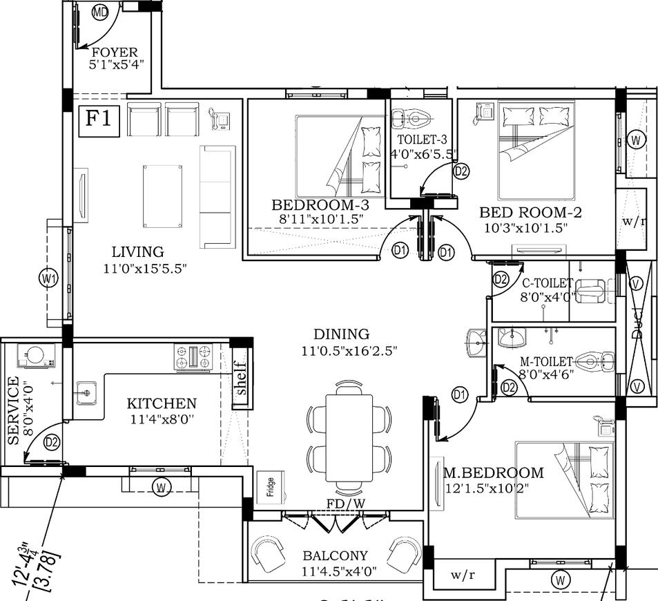 3 BHK Flat in Marutham Hillside in Mahindra World City, Chennai - Image 913926