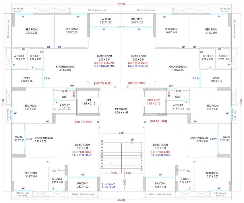 Floor Plan of Om Hillom Pratishtha in Mota Varachha, Surat - Image 394757