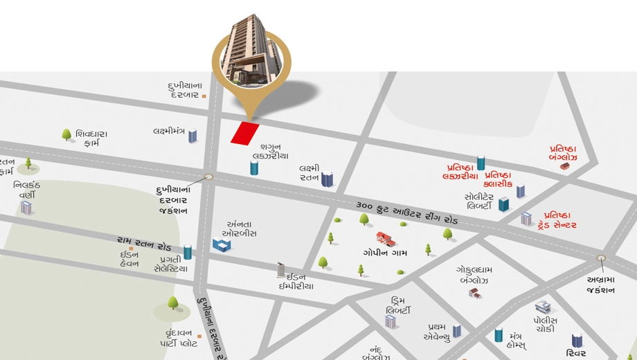 Location of Om Hillom Pratishtha in Mota Varachha, Surat - Image 394756