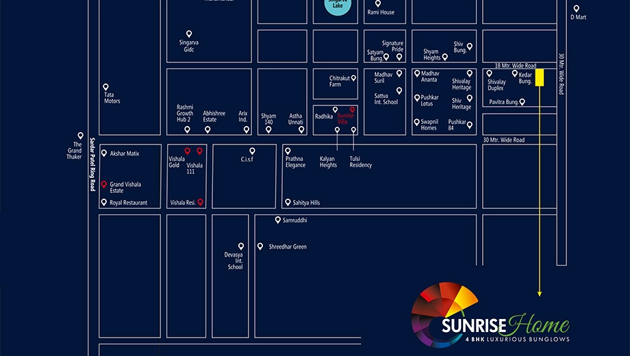 Location of Sunrise Home Villa in Singarwa, Ahmedabad - Image 394059