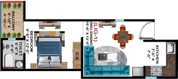 1 BHK Flat in A1 Paradise in Sector 73, Noida - Image 914765