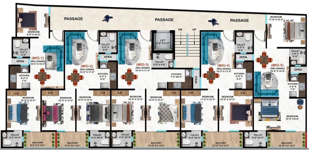 Floor Plan of A1 Paradise in Sector 73, Noida - Image 395701