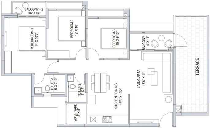 2.5 BHK Flat in Arvind Skycrest in Gottigere, Bangalore - Image 914213