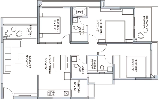 3 BHK Flat in Arvind Skycrest in Gottigere, Bangalore - Image 914214