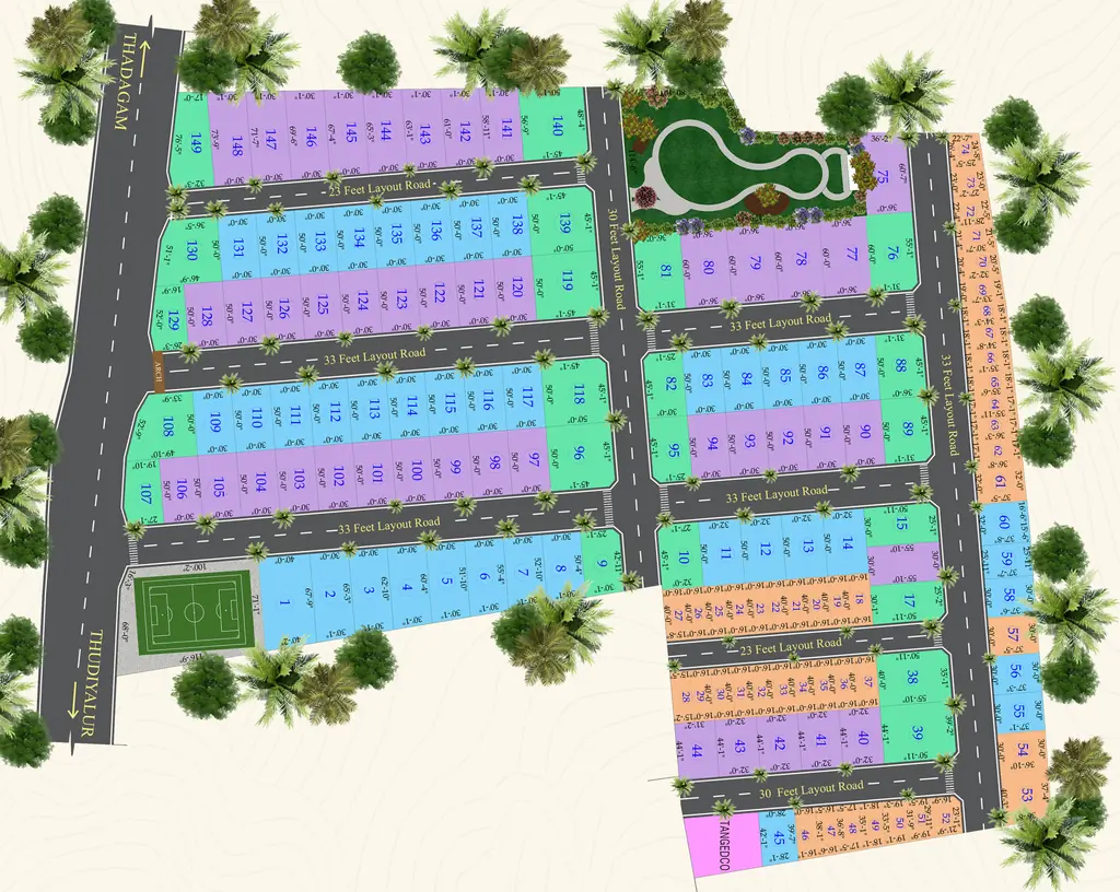 Master Plan of Adissia Echo Valley in Thudiyalur, Coimbatore - Image 393959