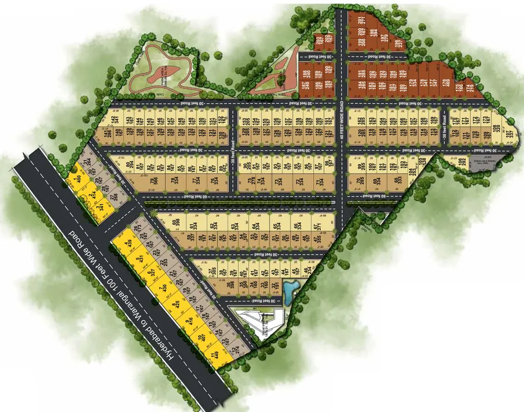 Master Plan of Signature Park in Bibinagar, Hyderabad - Image 394218